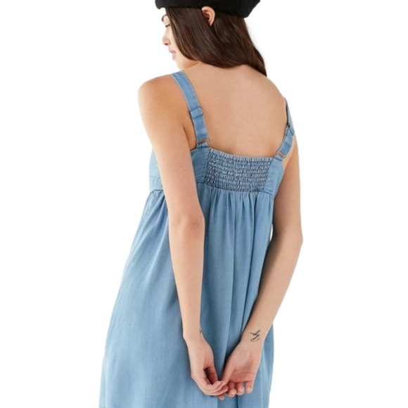 Jean Dress Button Up Denim Mini Size Medium - Picture 7 of 9